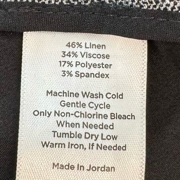 Talbots Linen-Blend Ankle Pants Salt and Pepper Black/White | Size 14 - Picture 8 of 8